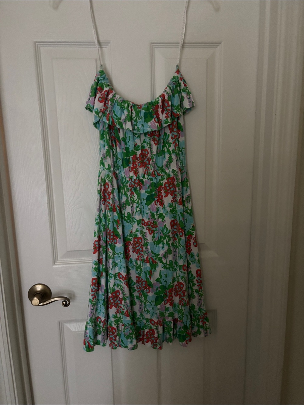 Lilly Pulitzer Mint Green Floral Ruffle Midi Dress